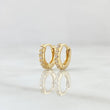 Candongas Carril Basteado Liso 1.05gr / 8mm Circones Blancos Oro Amarillo 18K ©