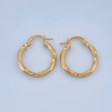 Candongas Mai 1.5gr / 2.1cm / Rayadas Oro Amarillo &