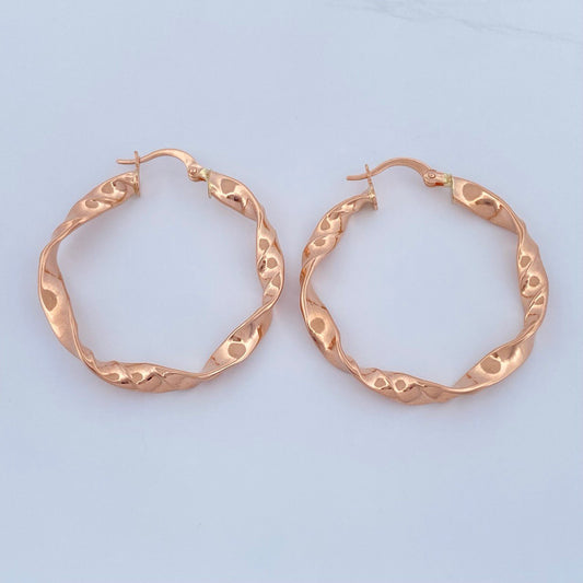 Candongas Tata 2.95gr / 3.6cm / Oro Rosa 18K &