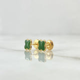 Topos Trebol 1gr / 6mm Borde Punteado Resina Verde Oro Amarillo 18K ©