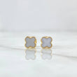 Topos Trebol 0.7gr / 6mm Resina Blanca Oro Amarillo 18K ©