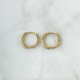 Candongas Carril 1.55gr / 1.2cm Circones Blancos Oro Amarillo 18K