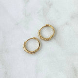 Candongas Carril 1.55gr / 1.2cm Circones Blancos Oro Amarillo 18K