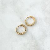 Candongas Carril 1.8gr / 1.2cm / Circones Blancos Oro Amarillo 18K ©