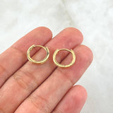Candongas Carril 1.8gr / 1.2cm / Circones Blancos Oro Amarillo 18K ©