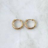 Candongas Carril 2.75gr / 1.4cm / Circones Blancos Oro Amarillo 18K ©