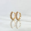 Candongas Carril 2.75gr / 1.4cm / Circones Blancos Oro Amarillo 18K ©