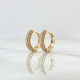 Candongas Carril 2.75gr / 1.4cm / Circones Blancos Oro Amarillo 18K ©