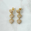Topos Corazones 4.55gr / 3cm / Circones Blancos Oro Amarillo 18K ©