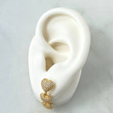 Topos Corazones 4.55gr / 3cm / Circones Blancos Oro Amarillo 18K ©