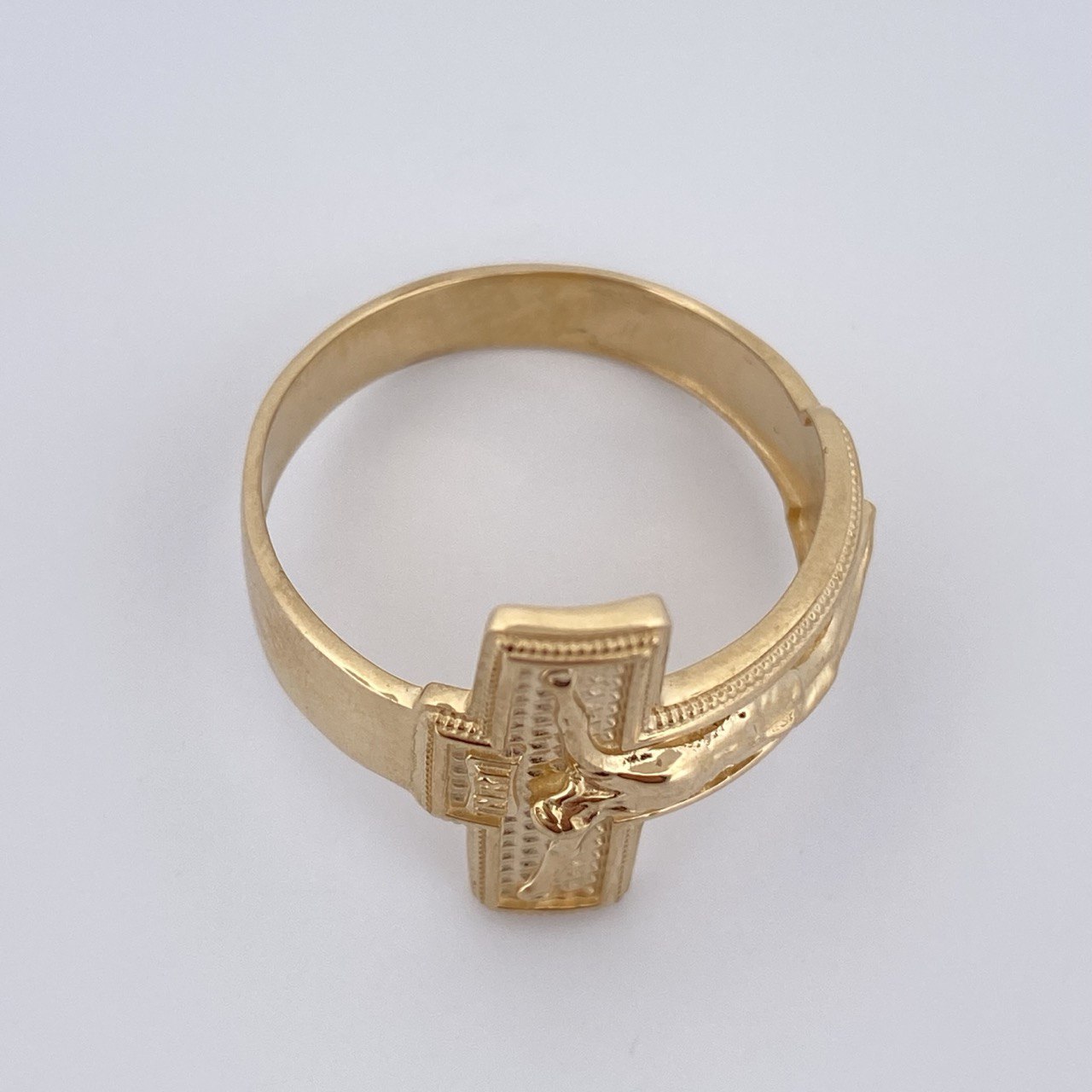 Anillo Cruz Cristo 6.75gr / T12 1/4 / Oro 18K &