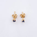 Topos Cuatro Garras 0.75gr / Zafiros 15 Pts Oro Amarillo 18K (Joya) &
