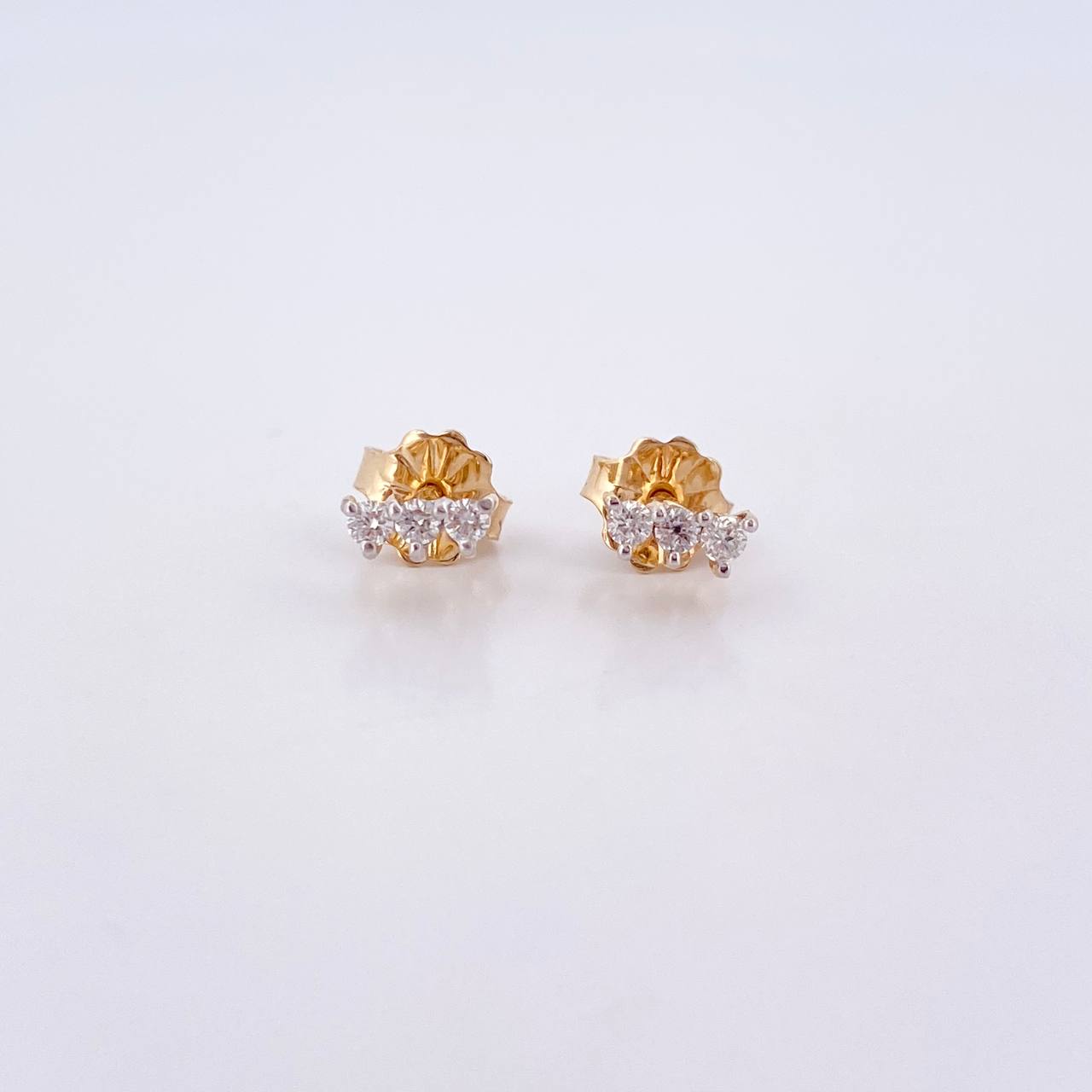 Topos Linea 0.8gr / Diamantes 11 Pts Dos Oros Amarillo Blanco 18K (Joya) &