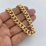 Pulso Eslabon 11.05gr / 20.8cm / 9.2mm Rayado Oro Amarillo +3 18K &