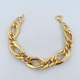 Pulso Figaro Eslabon Doble 11.15gr / 20.2cm / 12.45mm Oro Amarillo +3 18K &