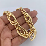 Pulso Figaro Eslabon Doble 11.15gr / 20.2cm / 12.45mm Oro Amarillo +3 18K &