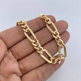 Pulso Figaro 4.1gr / 19cm / 7.9mm Tribal Oro Amarillo +3 18K &