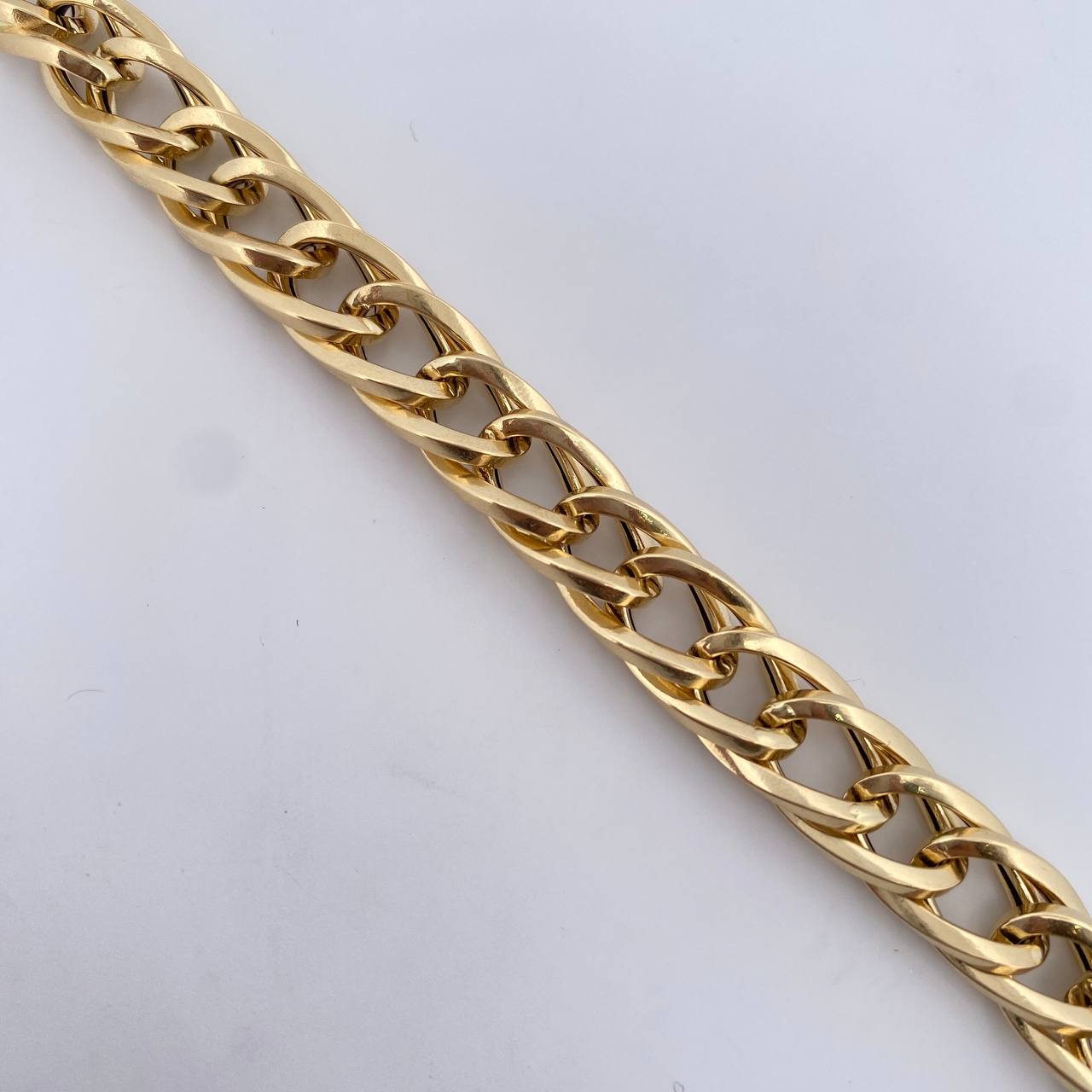 Pulso Cubano Eslabon Doble 7.75gr / 19cm / 9.88mm Oro Amarillo +3 18K &