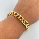 Pulso Cubano Eslabon Doble 7.75gr / 19cm / 9.88mm Oro Amarillo +3 18K &