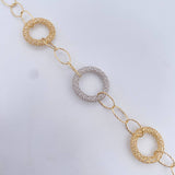 Pulso Aros 4.65gr / 19cm / 6.9mm Dos Oros Amarillo Blanco +3 18K &