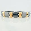 Pulsera Tejida Negra Piedra Hematita Oro Amarillo 18K
