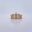 Anillo Corona Triangulos 2.9gr / T4 1/2 / Circones Blancos Oro Amarillo 18K &