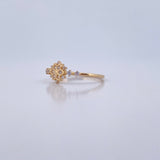 Anillo Mandala 1.7gr / T7 1/4 / Circones Blancos Oro Amarillo 18K &
