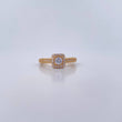 Anillo Halo Cuadrado 3.45gr / T6 1/4 / Circones Blancos Oro Amarillo 18K &