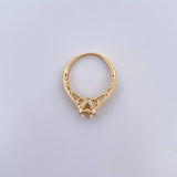 Anillo Halo Cuadrado 3.45gr / T6 1/4 / Circones Blancos Oro Amarillo 18K &