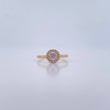 Anillo Halo Redondo 2.15gr / T6 3/4 / Circones Blancos Oro Amarillo 18K &