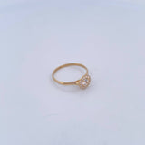 Anillo Halo Redondo 2.15gr / T7 / Circones Blancos Oro Amarillo 18K &