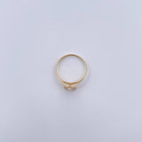Anillo Halo Redondo 1.5gr / T7 1/4 / Circones Blancos Oro Amarillo 18K &