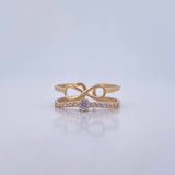 Anillo Solitario Infinito 1.8gr / T6 1/2 / Circones Blancos Oro Amarillo 18K &