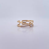 Anillo Solitario Infinito 1.8gr / T6 1/2 / Circones Blancos Oro Amarillo 18K &