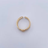 Anillo Solitario Infinito 1.8gr / T6 1/2 / Circones Blancos Oro Amarillo 18K &