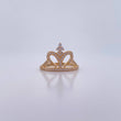 Anillo 15s Corona Corazon 2.7gr / T6 3/4 / Circones Blancos Oro Amarillo 18K &