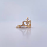 Anillo 15s Corona Corazon 2.7gr / T6 3/4 / Circones Blancos Oro Amarillo 18K &