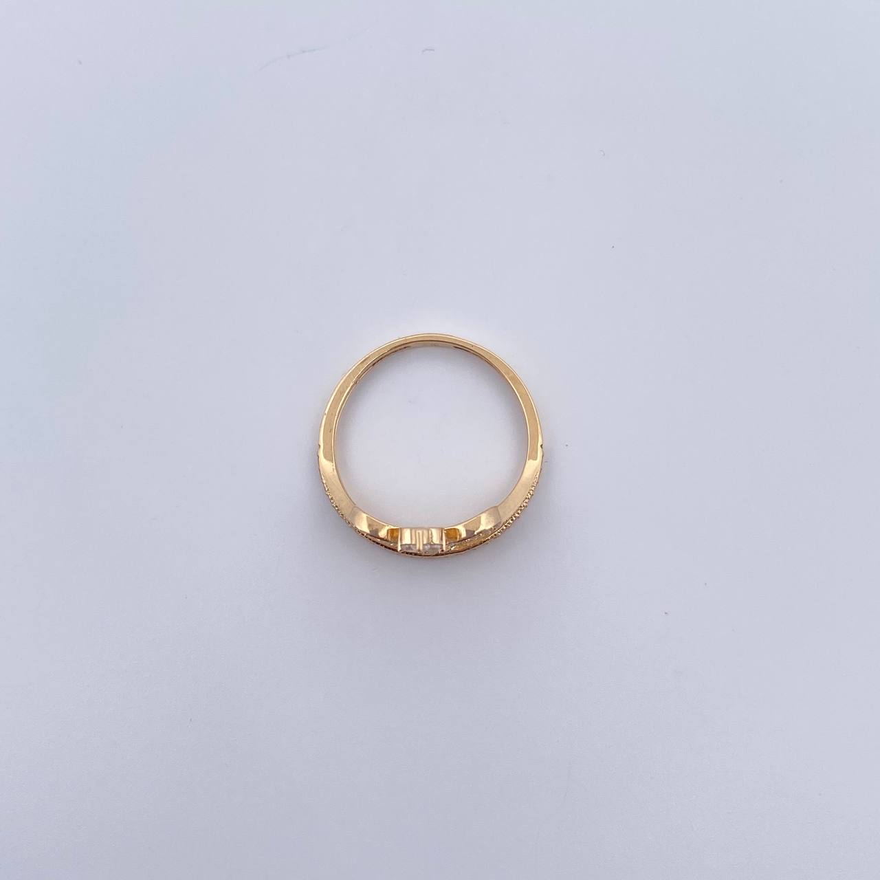 Anillo 15s Corona Corazon 2.7gr / T6 3/4 / Circones Blancos Oro Amarillo 18K &