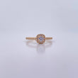 Anillo Halo Cuadrado 2gr / T7 / Circones Blancos Oro Amarillo 18K &