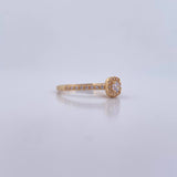 Anillo Halo Cuadrado 1.9gr / T5 3/4 / Circones Blancos Oro Amarillo 18K &