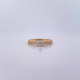 Anillo solitario 2.2gr / T4 1/2 / Circones Blancos Oro Amarillo 18K &
