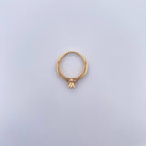 Anillo Solitario 2.15gr / T5 / Puente Circones Blancos Oro Amarillo 18K &