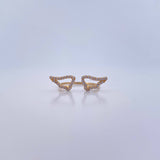 Anillo Doble Alas 1.4gr / T5 3/4 / Circones blancos Oro Amarillo 18K &