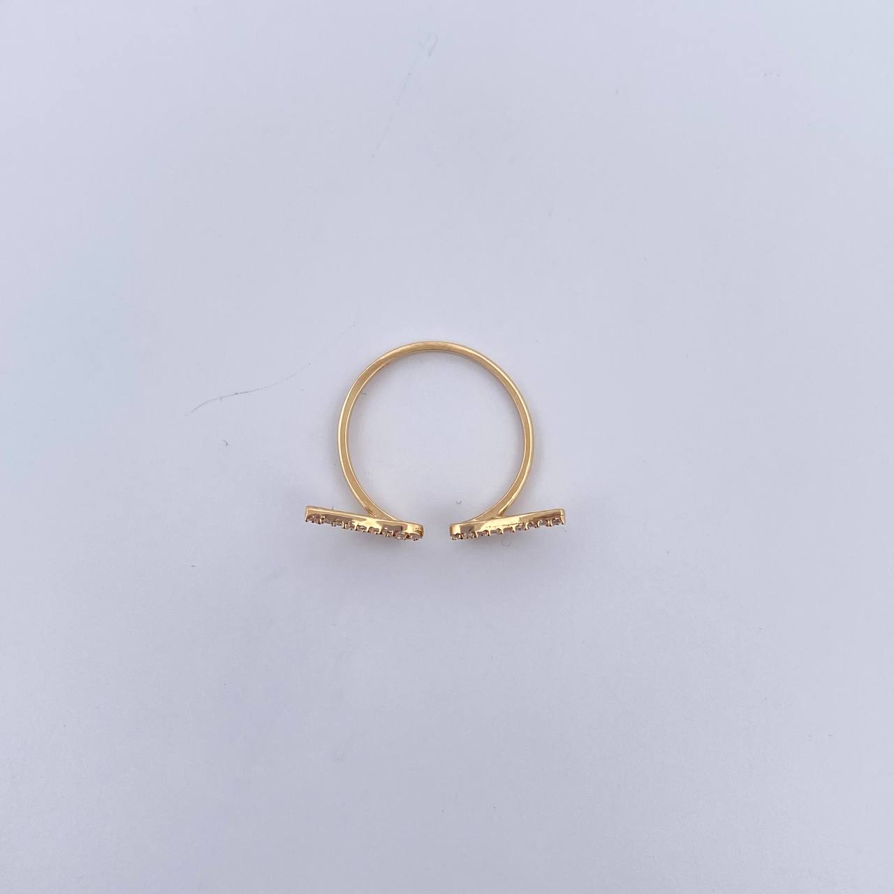 Anillo Doble Alas 1.4gr / T5 3/4 / Circones blancos Oro Amarillo 18K &