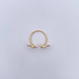 Anillo Doble Alas 1.4gr / T5 3/4 / Circones blancos Oro Amarillo 18K &