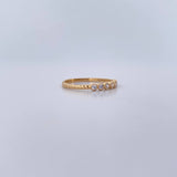 Anillo Circulos 1.5gr / T7 / Circones Blancos Oro Amarillo 18K &