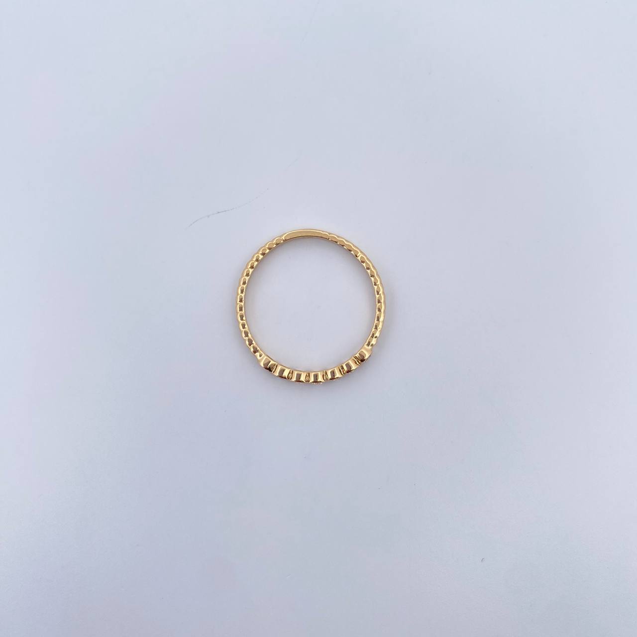 Anillo Circulos 1.5gr / T7 / Circones Blancos Oro Amarillo 18K &