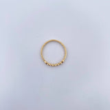 Anillo Circulos 1.5gr / T7 / Circones Blancos Oro Amarillo 18K &