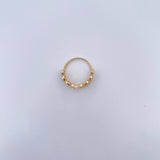 Anillo Corona 15s 2.6gr / T4 3/4 / Circones Blancos Oro Amarillo 18K &