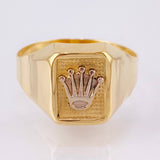 Anillo Marco Corona 3.65gr / T11 / Dos Oros Amarillo Blanco 18K ©